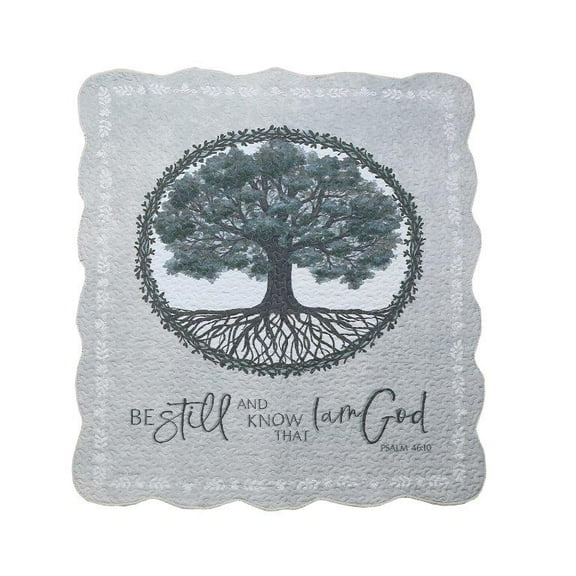 Tree of Life Be Still and Know Psalm 46:10 Quilted 50" x 60" Throw Blanket Inspirational Christian Home Dcor Gift