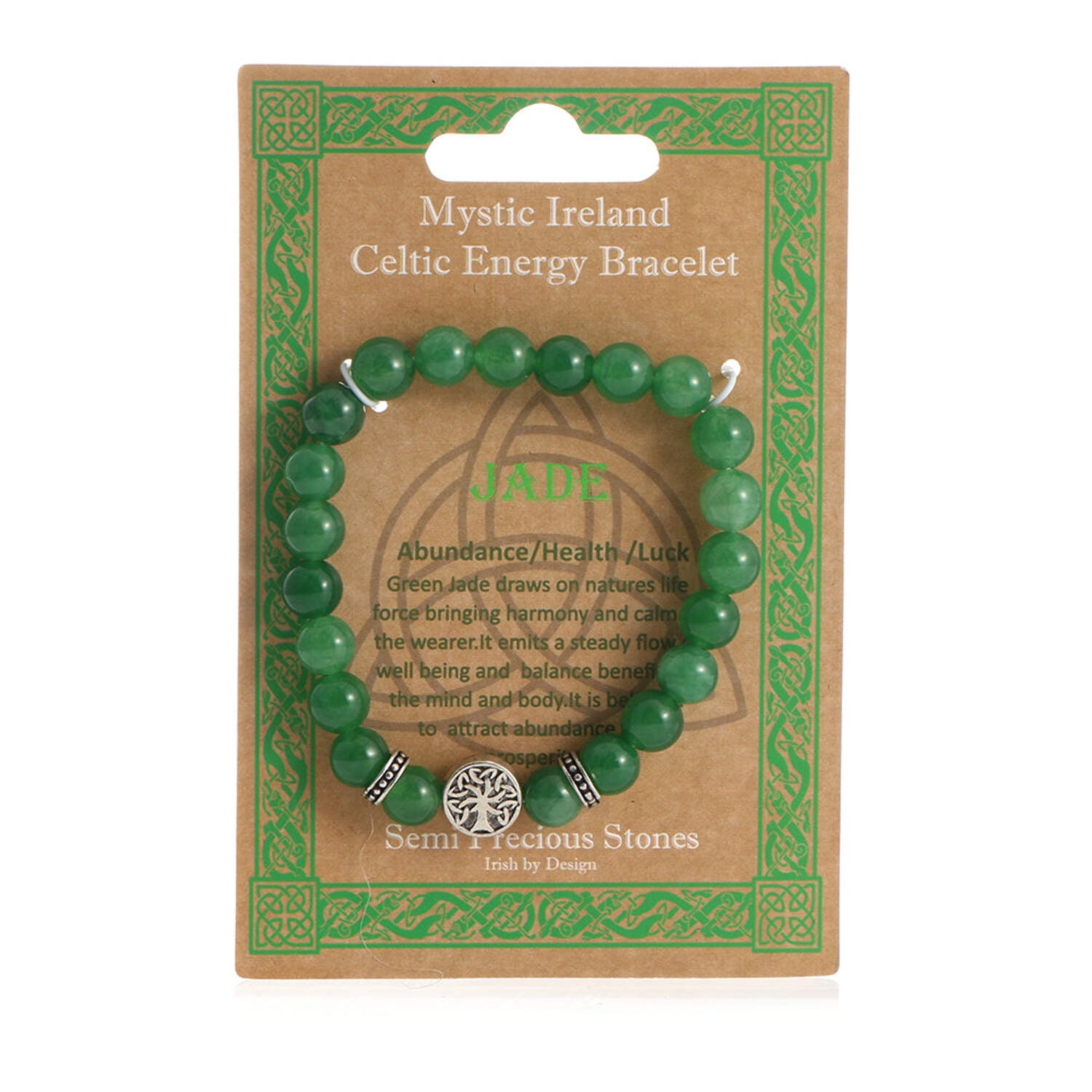 THE CELTIC GIFT STORE Tree of Life Celtic Energy Bracelet- Jade