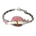 thumbnail image 1 of Tree of Life Chip Stone Inlay Copper Wire Round Clear Acrylic Centerpiece Hematite Beaded Bracelet - Womens Fashion Handmade Jewelry Boho Accessories, 1 of 2