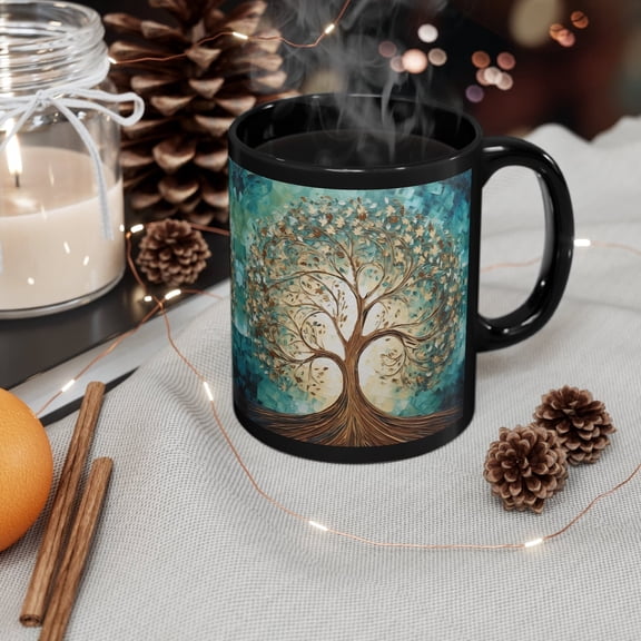 Tree of Life Coffee Mug: Boho Spiritual Drinkware, Earthy Design