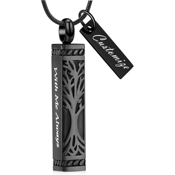 Tree of Life Cremation Jewelry Urn Necklaces for Ashes Memorial Keepsake Pendant for Women Men Gifts With Funnel Kit & Bag