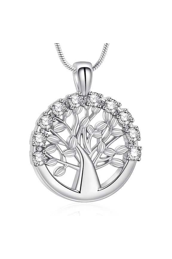 Tree of Life Cremation Necklace for Ashes Of Loved Ones Valentines Day Birthday Gifts Stainless Steel Memorial Cremation Ash Urn Jewelry