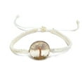 thumbnail image 1 of Tree of Life Crushed Chip Stone Inlay Round Clear Acrylic Macramé Braided String Adjustable Pull Tie Bracelet - Handmade Jewelry Boho Accessories, 1 of 1