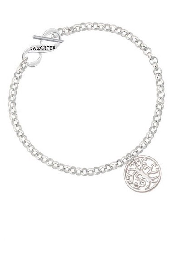 Tree of Life Cutout Daughter Infinity Toggle Chain Bracelet