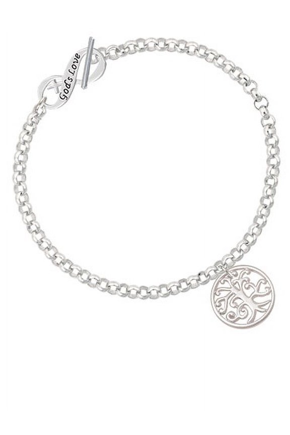 Tree of Life Cutout God's Love Infinity Toggle Chain Bracelet