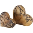 thumbnail image 1 of Tree of Life Embellished Hearts, Set 2,Carved Mango Wood, Rustic Incised Branch Pattern, 6.25 and 4.75 Inches, 1 of 6