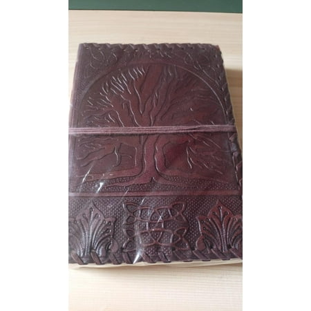 Tree of Life Embossed Leather Journal – Celtic Knotwork Border, 7x5 Inch Notebook, 240 Pages, Perfect for Writing, Travel, Personal Diary