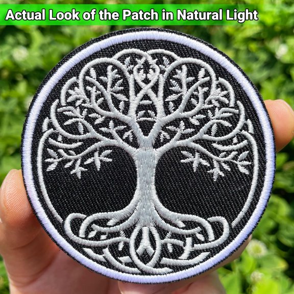 Tree of Life Embroidered Patch with Hook and Loop Backing 3" 1 Pc