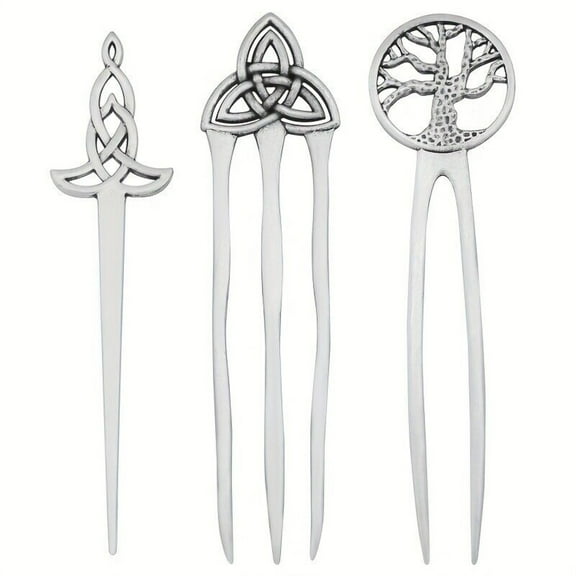Tree of Life Hairpin Women Men Fashion Punk Gothic Hairpin with Double Sticks Men Women Jewelry Gift