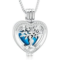Tree of Life Heart Cremation Jewelry for Ashes - Heart Urn Necklace for Ashes of Loved One Mini Keepsake Urn Memorial Ash Jewelry