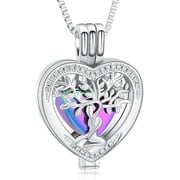 Tree of Life Heart Cremation Jewelry for Ashes - Heart Urn Necklace for Ashes of Loved One Mini Keepsake Urn Memorial Ash Jewelry