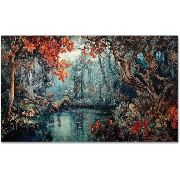 Tree of Life Landscape ,Tempered Glass Backsplash for Kitchen (30"18") | Frameless, Easy to Clean, Home Decor