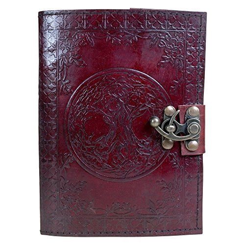 Nemesis Now, Burgundy Tree of Life Leather Journal with Lock 15 x 21cm