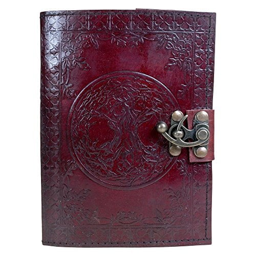 Nemesis Now, Burgundy Tree of Life Leather Journal with Lock 15 x 21cm