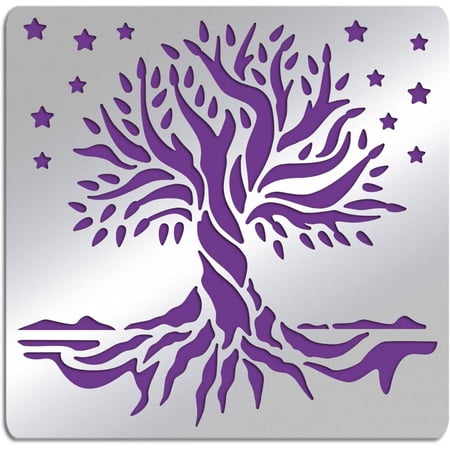 Tree of Life Metal Journal Stencil Stars Metal Painting Template Stainless Steel Multifunctional Planner Metal Stencils Templates