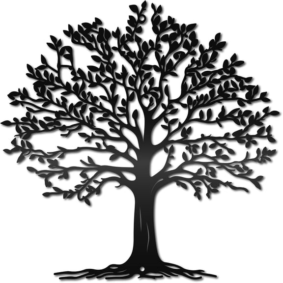 Tree of Life Metal Wall Art Decor Black Metal Wall Decor Iron Hanging Hollow Sculpture Silhouettes Ornament Script Artwork