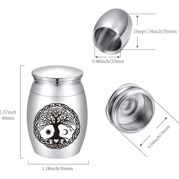 Tree of Life Mini Cremation Urn Small Keepsake Urns Ashes Holder Moon Sun Alloy Sharing Funeral Urn Kit Memorials Miniature Container Decorative Urn