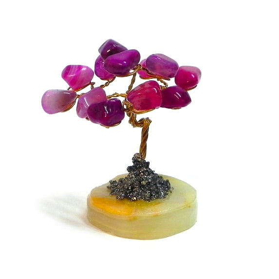Tree of Life Natural Tumbled Gemstone Healing Crystal Figurine Money Tree Table Ornament - New Age Home Décor Handmade Feng Shui Art