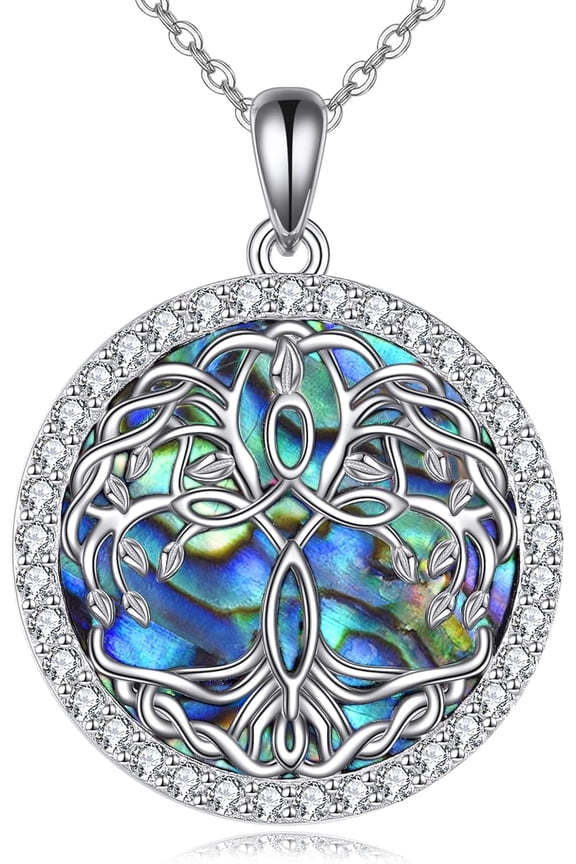 Tree of Life Necklace for Women 925 Sterling Silver Celtic Knot Family Gifts for Mom Wife Birthday