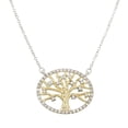 thumbnail image 1 of Tree of Life Pendant Necklace Clear Rhinestone Crystal Gold Rhodium Plated 17 Inch Snake Chain J0129-CR, 1 of 3
