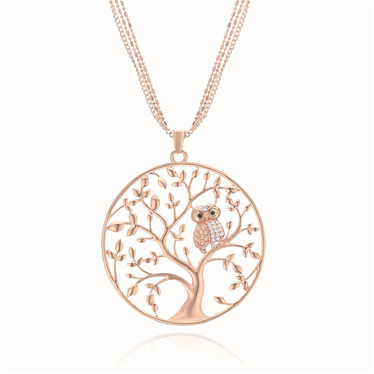 Tree of Life Pendant Necklace for Women Rose Gold Necklace