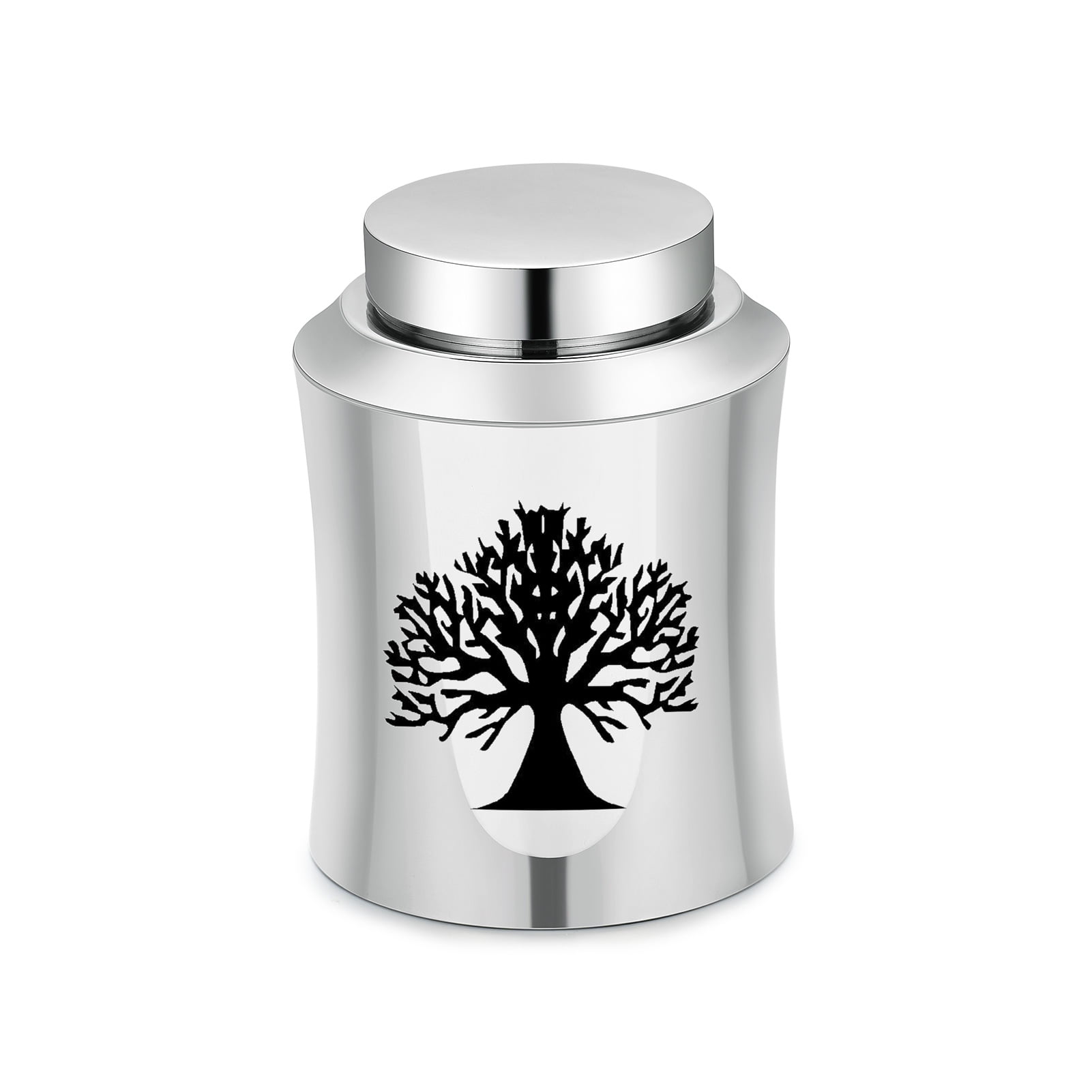 Tree of Life Print 10*7.4cm Small Memorial Cremation Urn for Pet Human Ashes Holder Funeral Keepsake Stainless Steel Cremation Mini Urn
