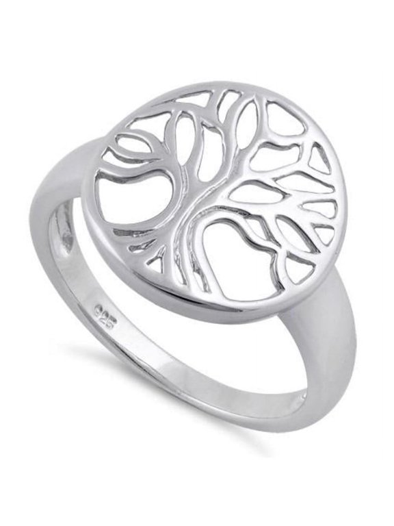 Tree of Life Ring 925 Sterling Silver Statement Ring Symbolic Nature Jewelry