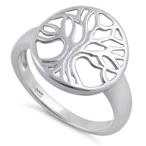 Tree of Life Ring 925 Sterling Silver Statement Ring Symbolic Nature Jewelry