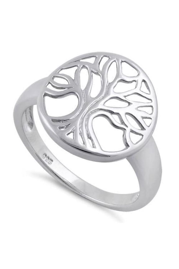 Tree of Life Ring 925 Sterling Silver Statement Ring Symbolic Nature Jewelry
