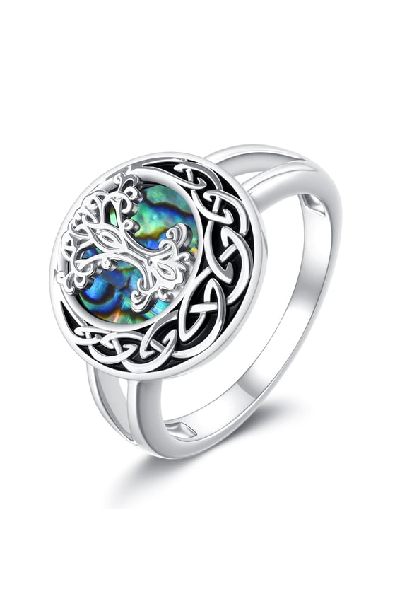 Tree of Life Ring S925 Sterling Silver Celtic Knot Tree of Life Rings Protection Jewelry Gifts for Men Women