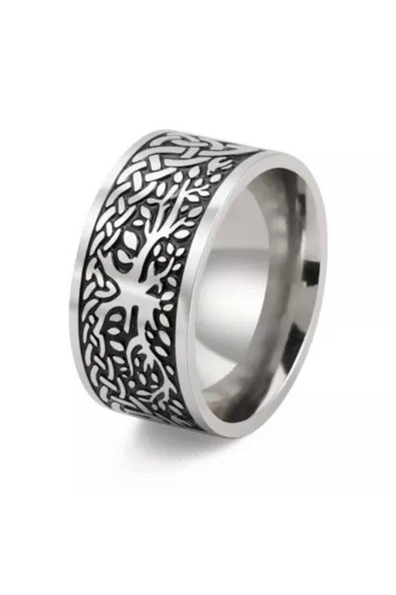 Tree of Life Ring Vintage Ancient Nordic Stainless Steel Jewelry