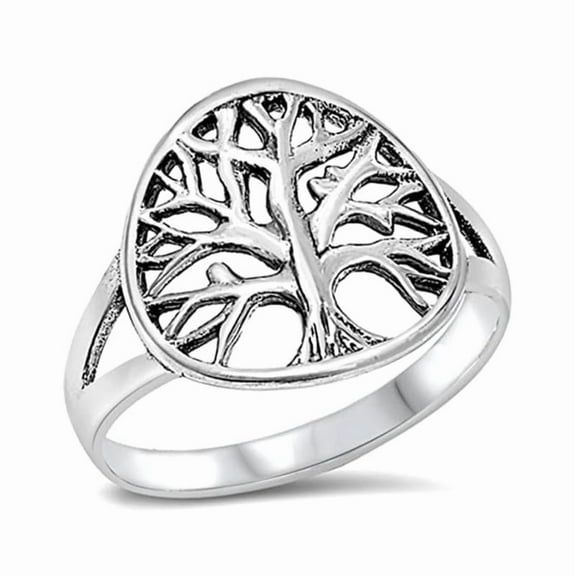 Tree of Life Rings, 925 Sterling Silver Beautiful Designer Women Stackable Band Ring