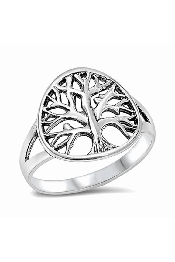 Tree of Life Rings, 925 Sterling Silver Beautiful Designer Women Stackable Band Ring