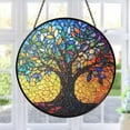 thumbnail image 1 of Tree of Life Stained Glass Suncatcher, Nature Window Hanging, Spiritual Tree Ornament Gift for Home Decor, 1 of 7