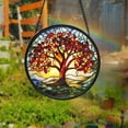 thumbnail image 1 of Tree of Life Stained Glass Suncatcher, Unique Nature Home Decor, Light Catcher Ornament, Gift for Nature Enthusiasts, 1 of 5