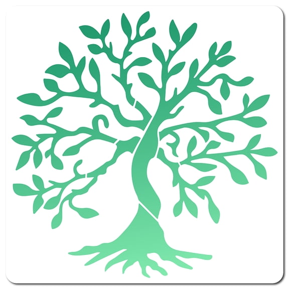Tree of Life Stencil Leaf Template 10x10 Inch Large Reusable Decoration Sign Square Tree Stencils for Painting on Wood Wall Scrapbook Card Floor and