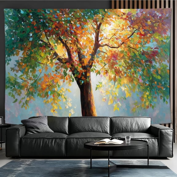 Tree of Life Tapestry, Impressionist Leaf Canopy Nature Art Tapestries, Wall Hanging for Bedroom Living Room Dorm Decor 30x40inch