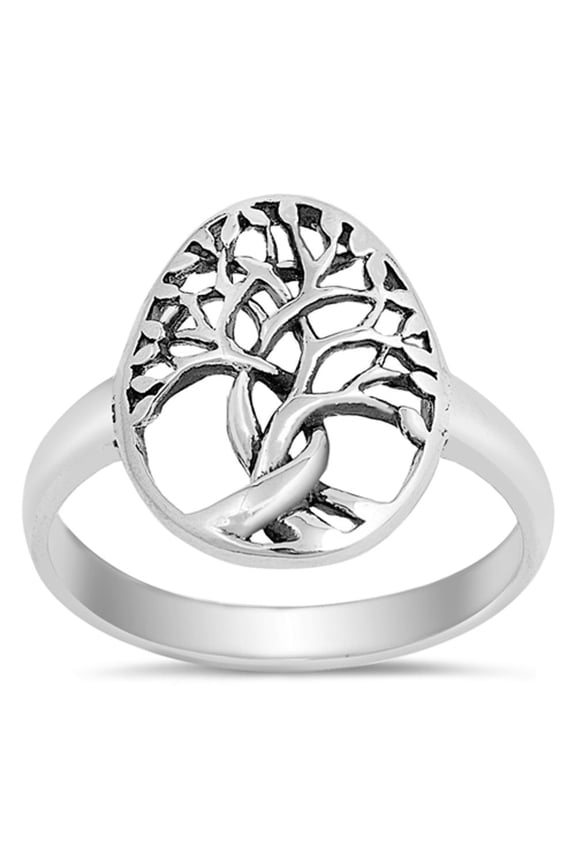 Tree of Life Twisted Knot Branch Ring .925 Sterling Silver Band Jewelry Female Male Unisex Size 10