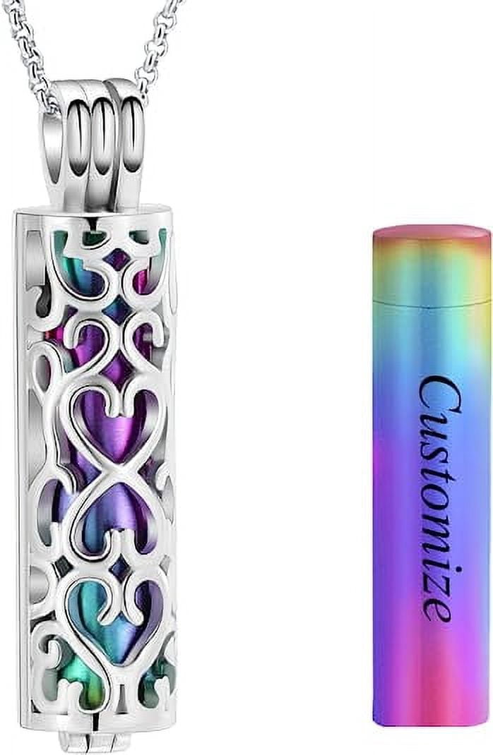 Ash Key Chain Ash Keychain Cremation Jewelry Urn Keychains - 3 Piece Cylinder Vial ...