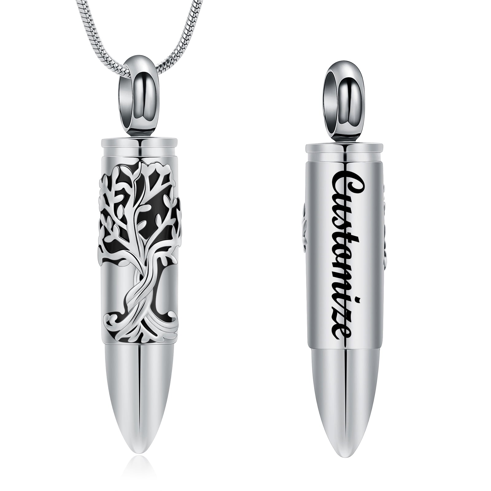 Tree of Life Urn Necklace for Ashes Bullet Shape Ashes Necklace for ...