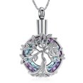 thumbnail image 1 of Tree of Life Urn Necklace for Ashes Cricle Cremation Jewelry Owl Urns Pendant Keepsake Funeral Urns Memorial Lockets for Women Men, 1 of 6