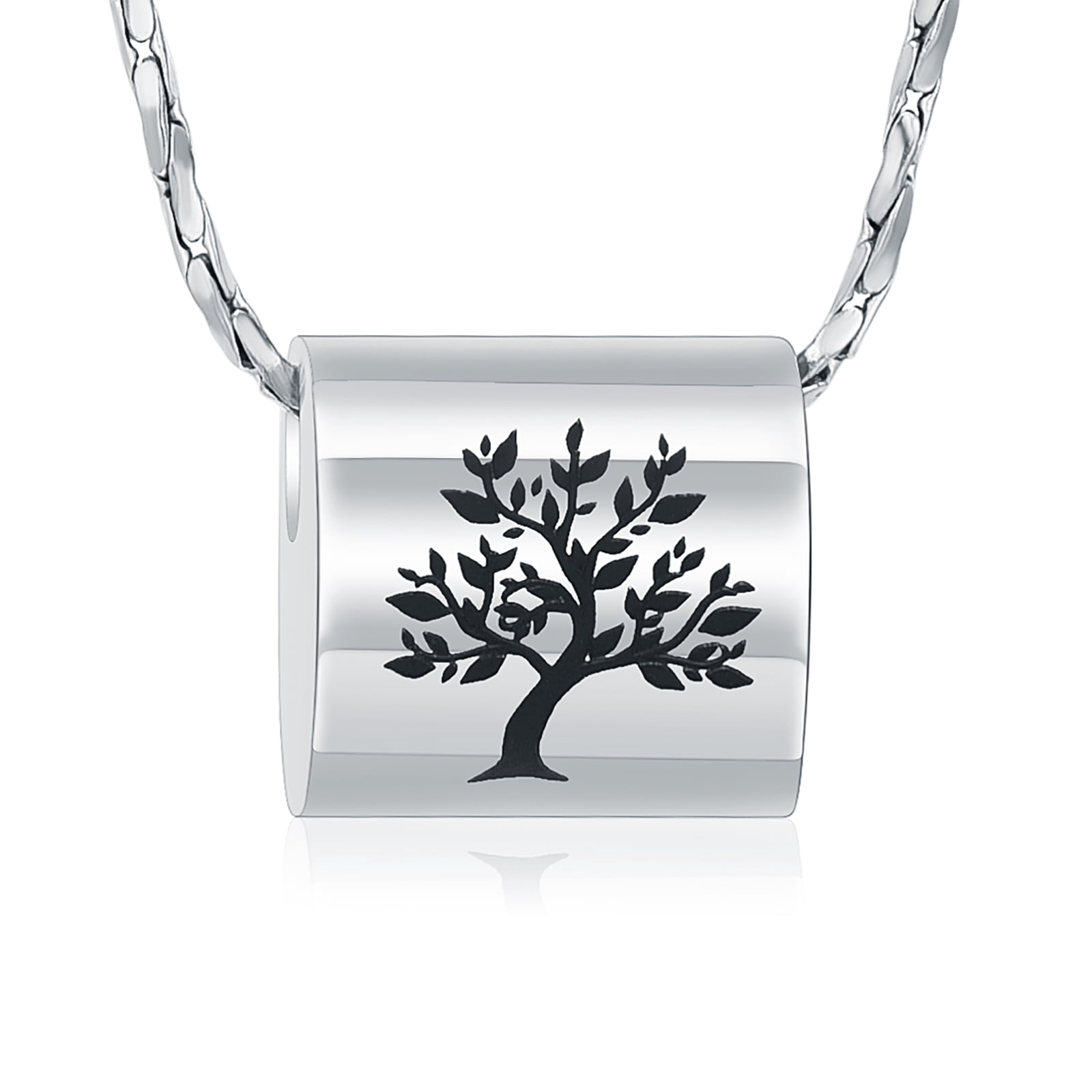 Engraved Dad/Mom Forever In My Heart Cremation Ash Urn Pendant for Women Necklace Stainless Steel Heart Memorial Jewelry