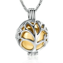 Tree of Life Urn Necklace for Ashes Hollow Circle Urn Cremation Jewelry Memorial Keepsake Jewelry Gifts for Women Men
