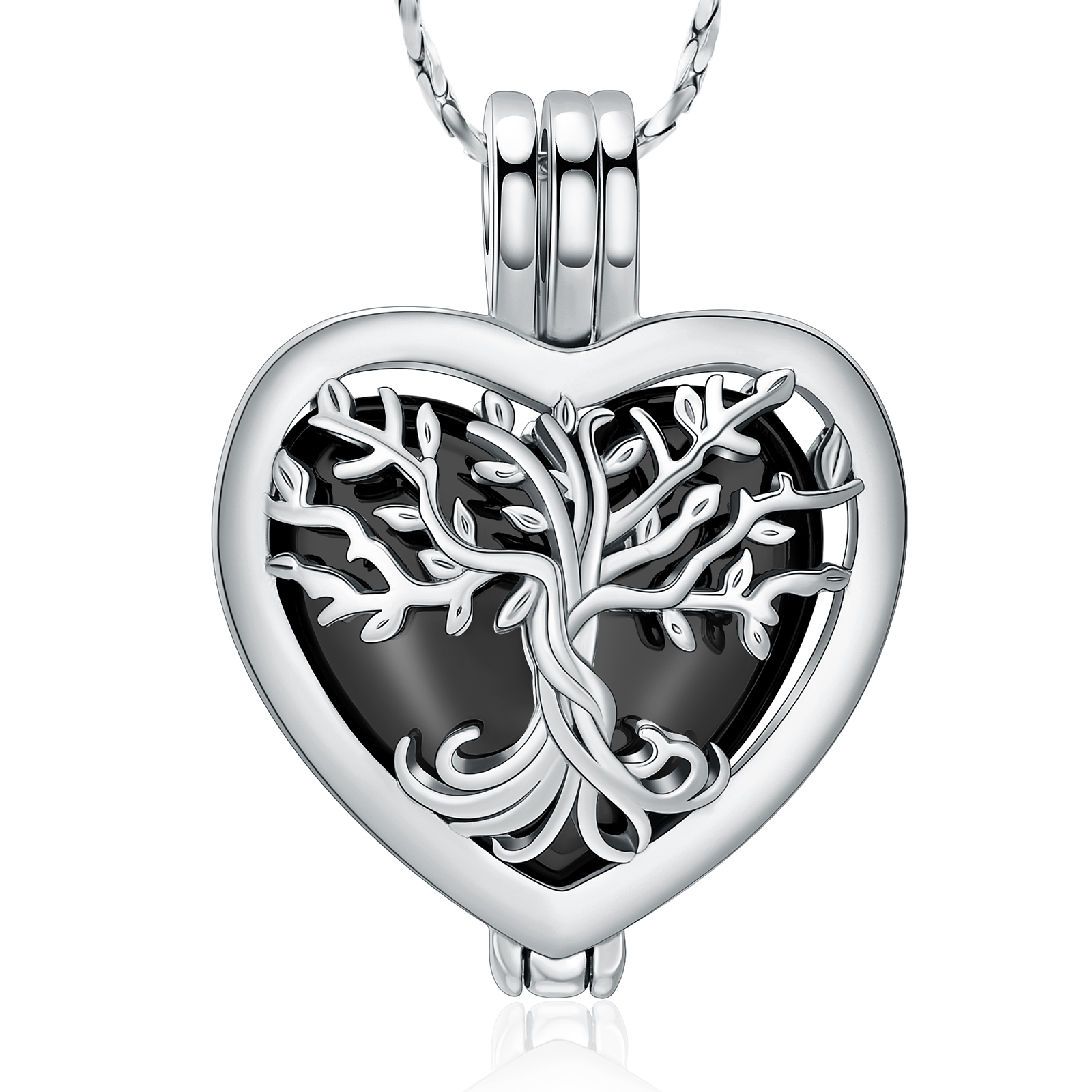 Tree of Life Urn Necklace for Ashes Hollow Heart Urn Cremation Jewelry ...