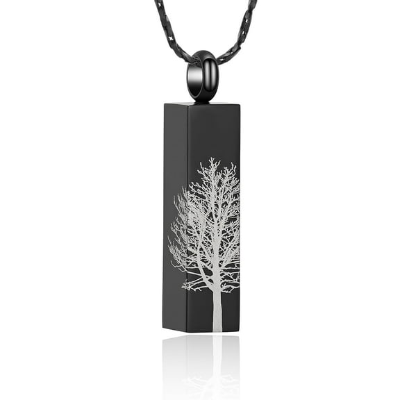Tree of Life Urn Necklace for Ashes Men Women Bar Cremation Jewelry for Ashes Keepsake Ashes Necklace Pendent for Human / Pet