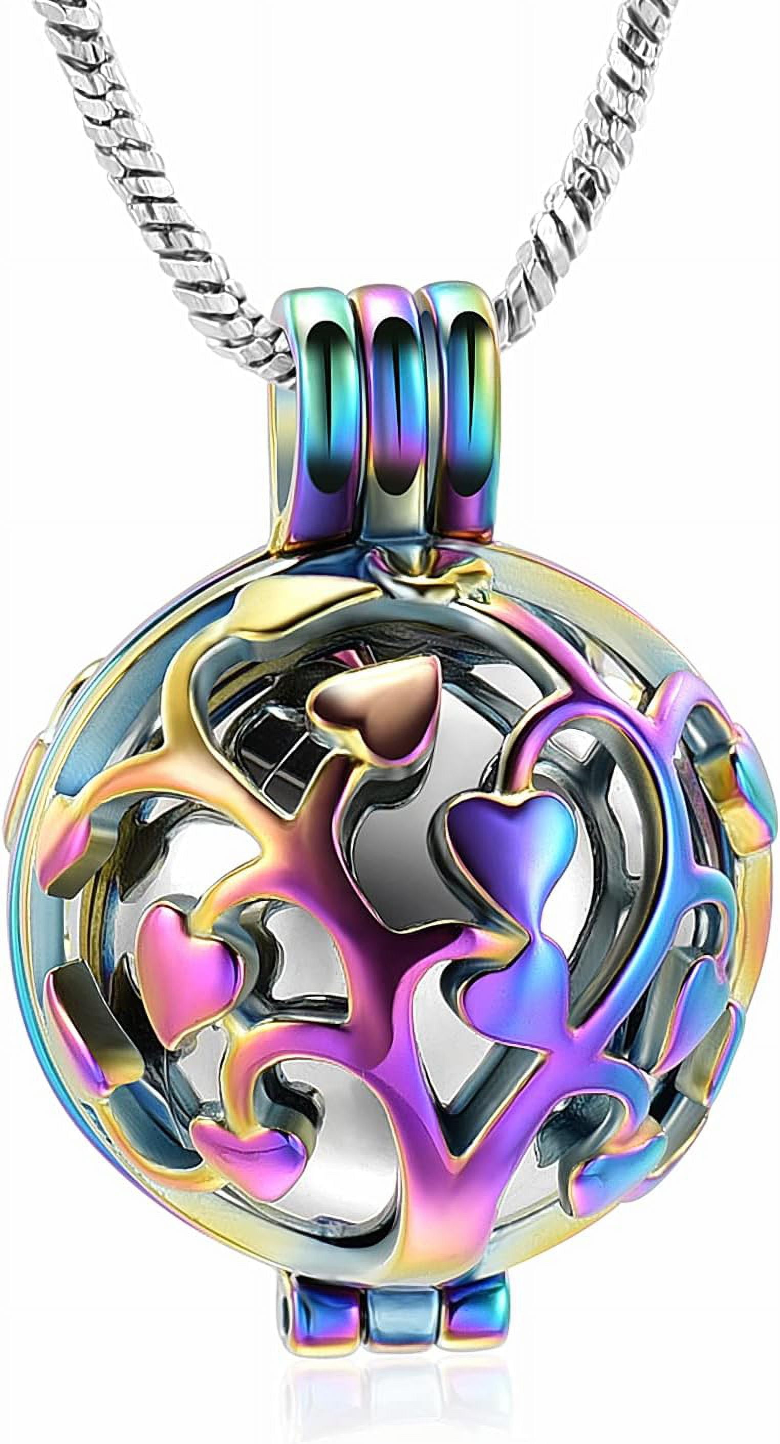 Tree Of Life Heart Urn Necklace - Stainless Steel Cremation Jewelry For Ashes, Memorial Keepsake For Women & Men