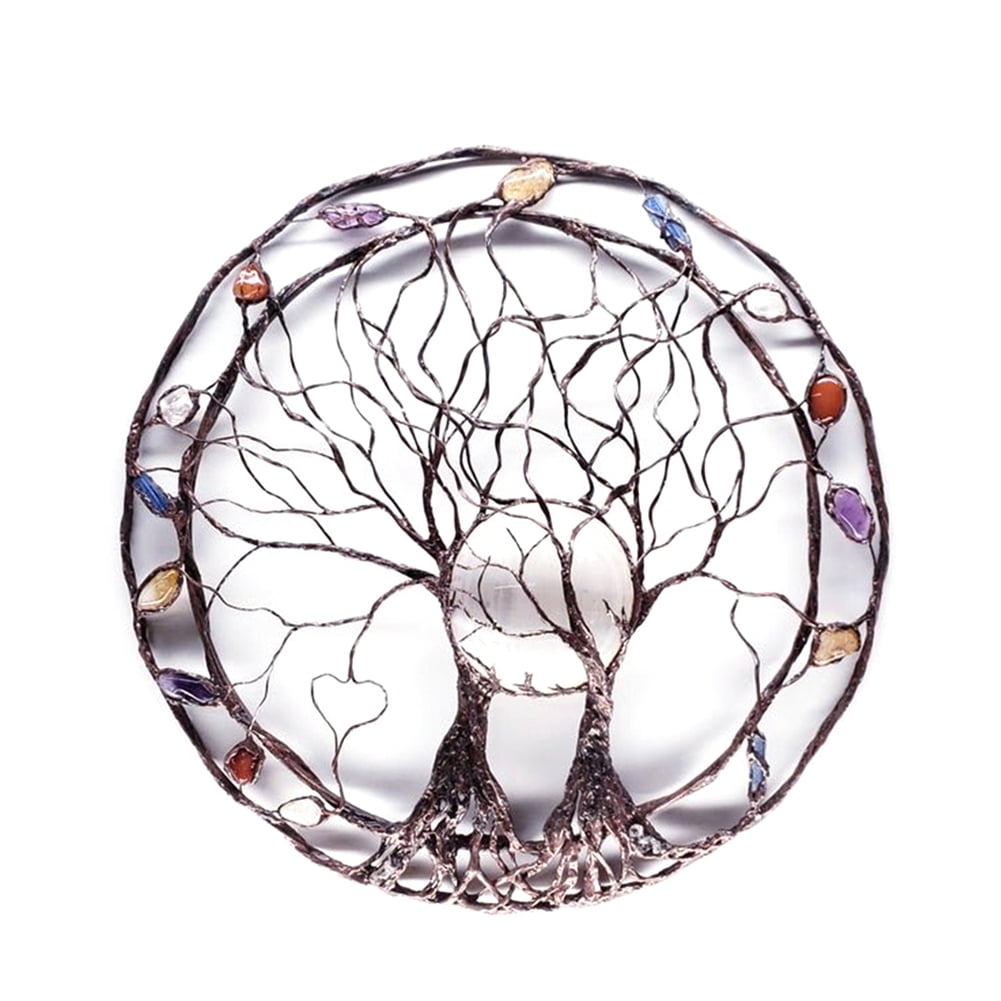 Tree of Life Wall Plaque, Circle of Life Metal Tree Wall Art Round
