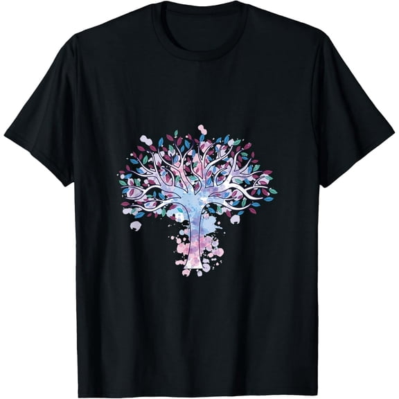 Tree of Life Watercolor Graphic T-Shirt Spiritual Design Unisex Cotton Tee