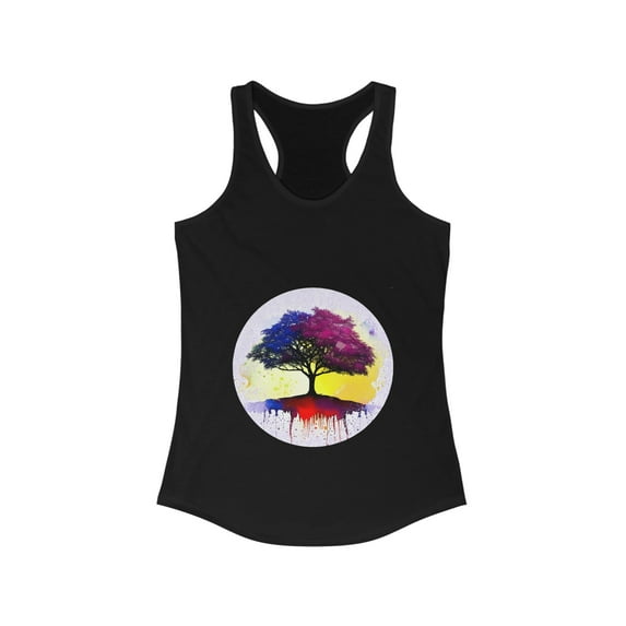 Tree of Life Watercolor Tattoo Inspired Racerback Tank Top For Women