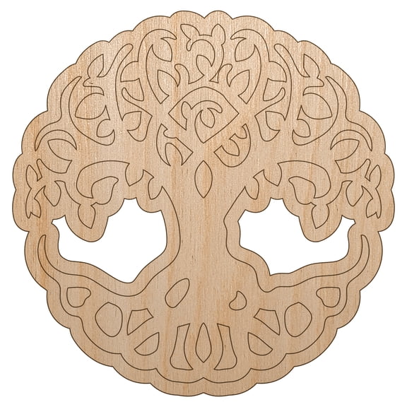 Tree of Life Wood Shape Unfinished Piece Cutout Craft DIY Projects - 4.70 Inch Size - 1/4 Inch Thick